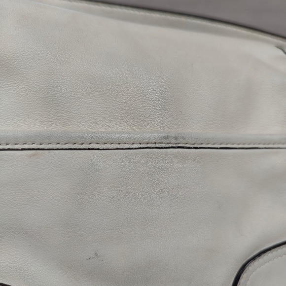 Vintage Y2K‎ Coach Hadley Leather Field Bag White Leather Crossbody Small Flap - Picture 8 of 15